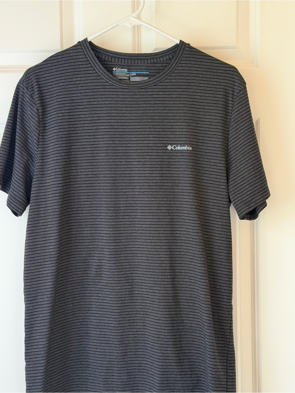 Columbia Men's Charcoal Gray Striped Short-Sleeve Tee Large